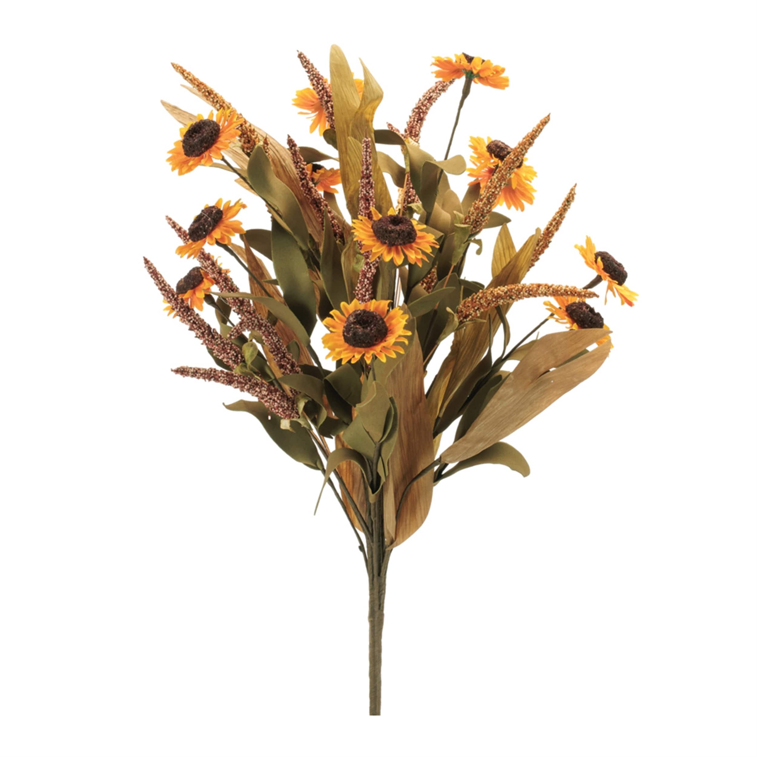 Fall Sunflower Foliage Bush Set Of 2