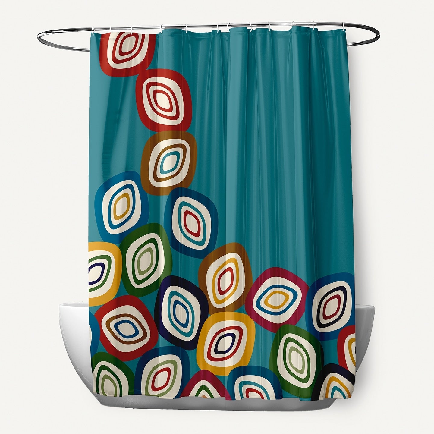 Falling Leaves Geometric Print Shower Curtain 71 X 74