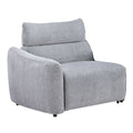 Falo Modular Power Motion Left Recliner Chair Foam Light Gray Chenille