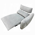 Falo Modular Power Motion Right Recliner Chair Foam Light Gray Chenille