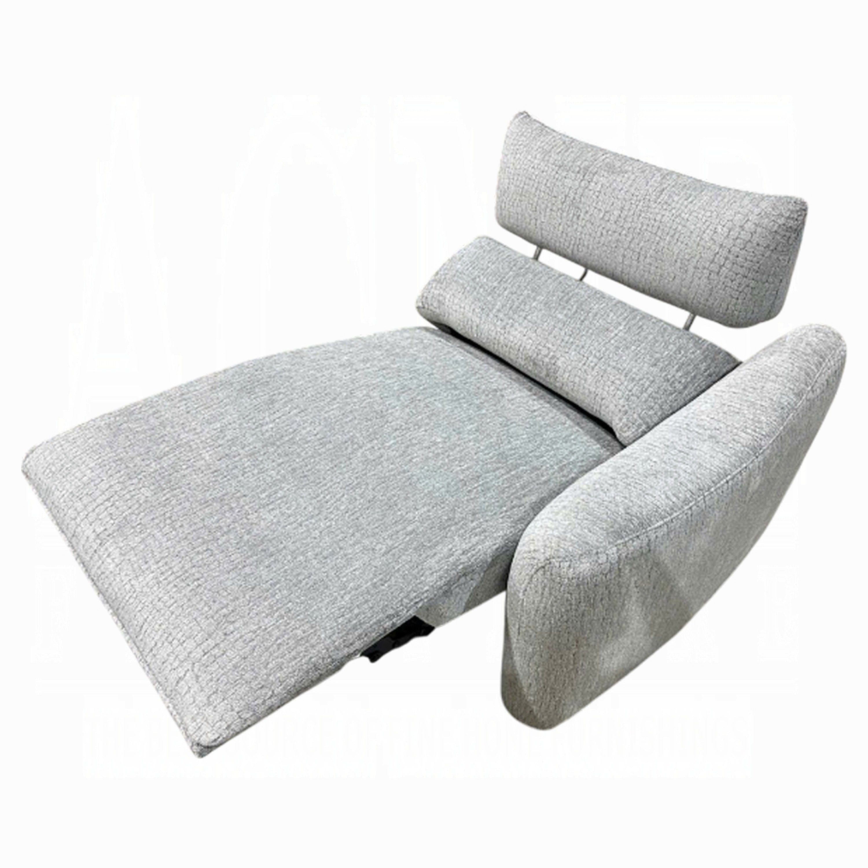 Falo Modular Power Motion Right Recliner Chair Foam Light Gray Chenille