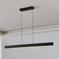 Falsetto 40 73 Inch 3 Light Textured Black 3Cct Led Expandable Linear Chandelier