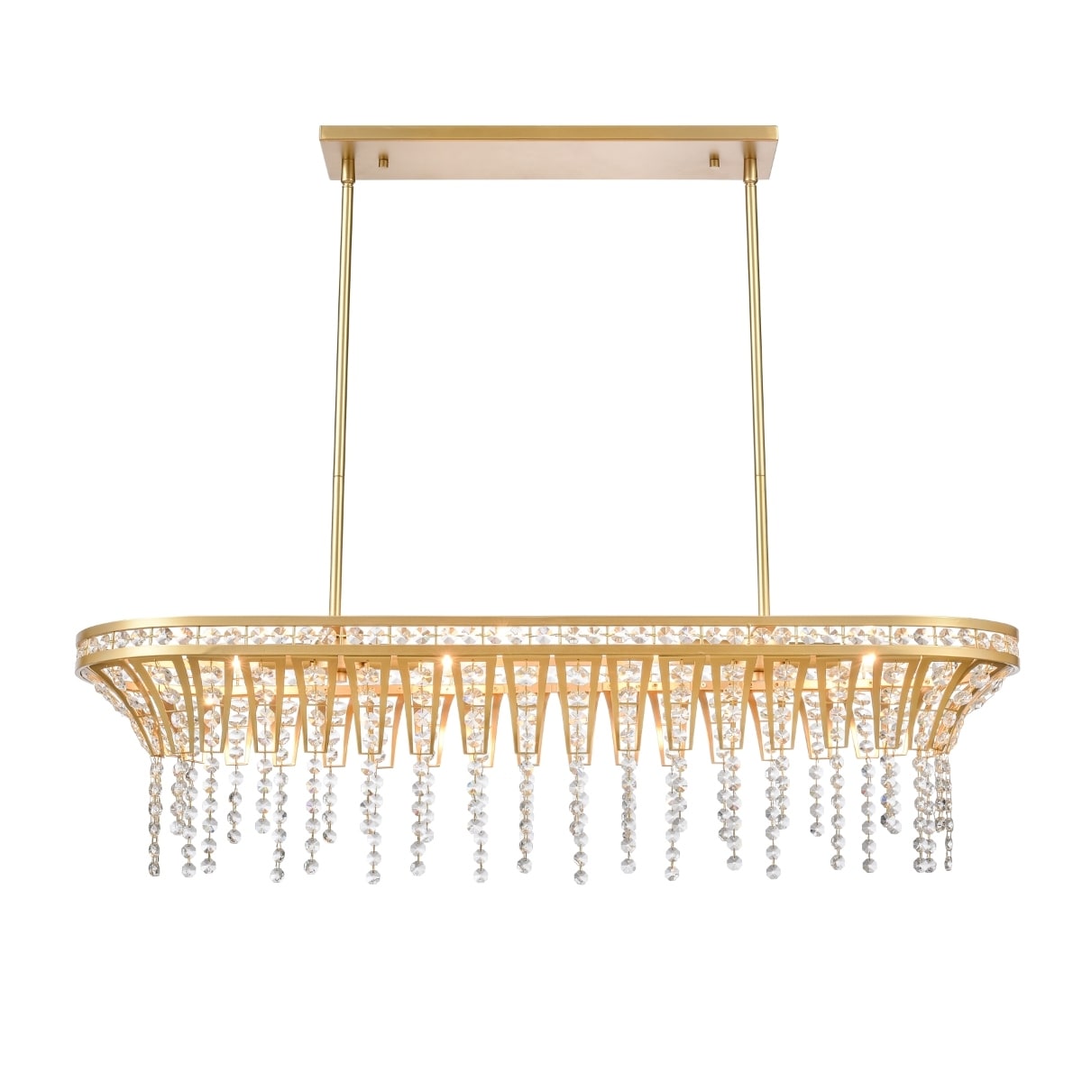 Fantania 36 Inch Wide 4 Light Linear Chandelier In Champagne Gold 36In W X 10In D X 9In H