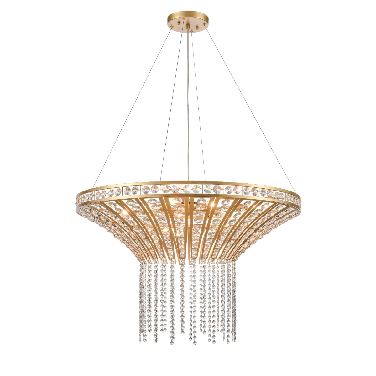 Fantania 36 Inch Wide 8 Light Chandelier In Champagne Gold 36In W X 36In D X 23In H