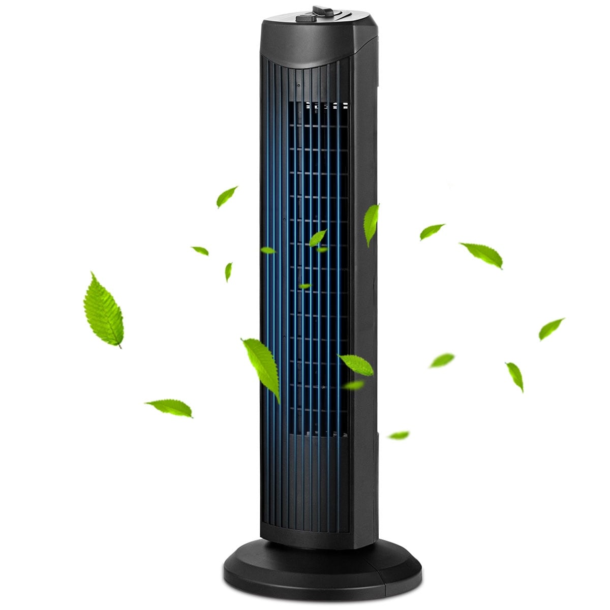 Fantask 35W 28 Oscillating Tower Fan 3 Wind Speed Quiet Bladeless Cooling Room Black