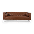 Faraway Contemporary Tufted Deep Seated Sofa With Accent Pillows By Christopher Knight Home