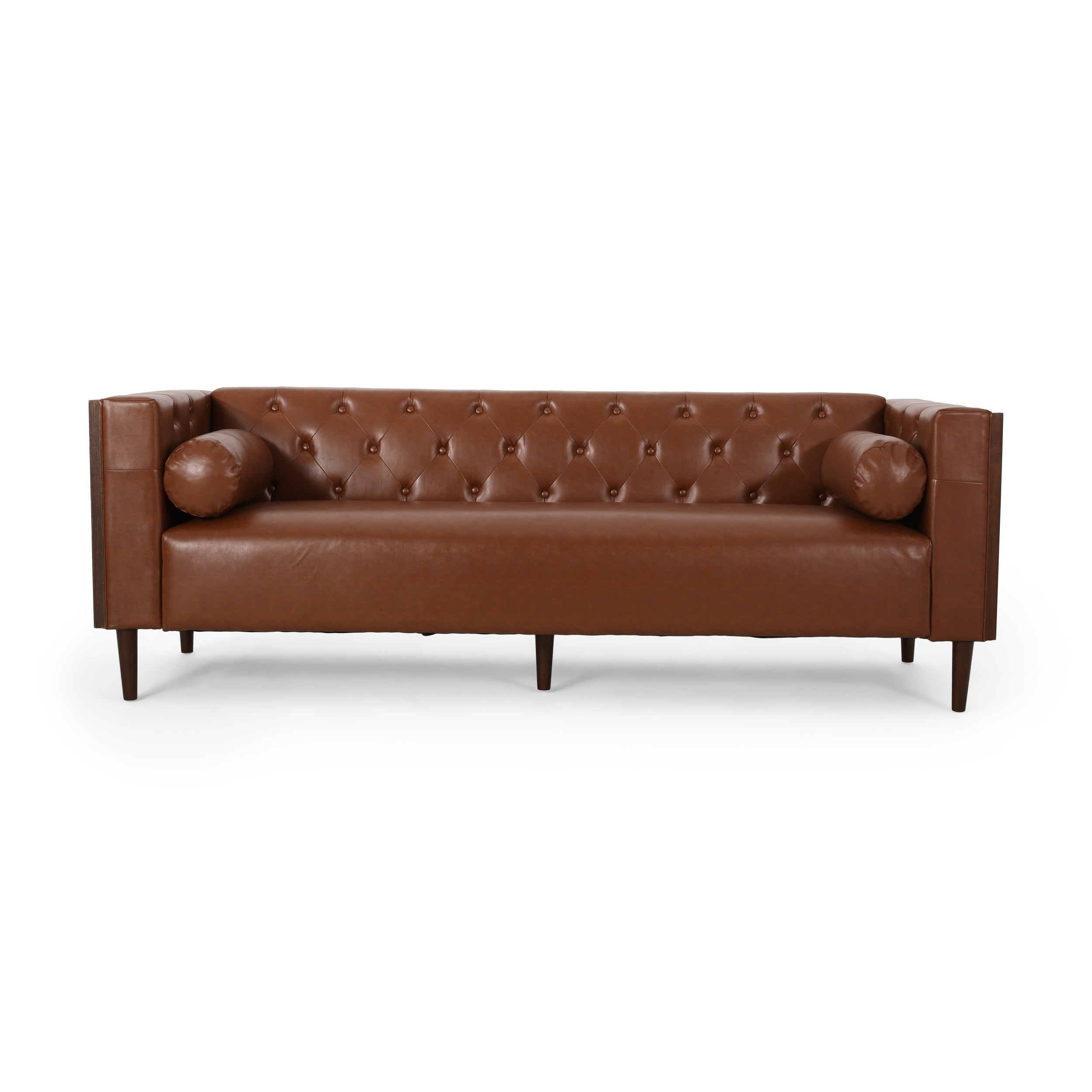 Faraway Contemporary Tufted Deep Seated Sofa With Accent Pillows By Christopher Knight Home