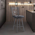 Fargo Metal Barstool In Mineral Finish With Black Faux Leather