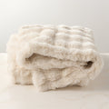Farleigh Warm White Faux Fur Throw Pillow with Feather-Down Insert 20inx20in