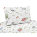 Farm Animals Collection 3 Piece Twin Sheet Set Watercolor Farmhouse Horse Cow Sheep Pig