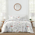 Farm Animals Collection Boy Girl 3 Piece Full Queen Size Comforter Set Watercolor Farmhouse Lattice Horse Cow Sheep Pig