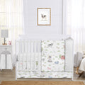 Farm Animals Collection Boy Or Girl 4 Piece Nursery Crib Bedding Set Watercolor Farmhouse Lattice Horse Cow Sheep Pig