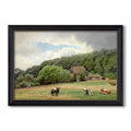 Farm With Grazing Cows 1892 Hans Gude Custom Framed Canvas