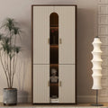 Farmehouse Display Bookcase With Led Lights Display Case For Living Room Bedroom
