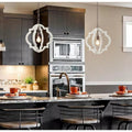 Farmhouse Single Light Distressed White Chandelier Hanging Ceiling Lighting