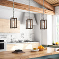 Rustic Pendant Lighting With Faux Wooden Hanging Ceilling Light For Kitchen Dining Room W6.5 Xh10.2