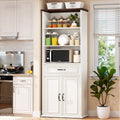 Farmhouse 25 Kitchen Pantry Cabinet With Drawer Doors Freestanding Cupboard With Storage Shelves For Kitchen Dining Room