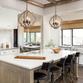 Modern Famrhouse 3 Light Latern Wood Chandelier For Kitchen Island Dining Room W16 X H17.5