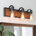 Marni 3 Light Rustic Wood Wall Sconces