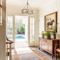 3 Ligths Chandelier With Drum Farmhouse Pendant For Kitchen Island