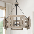 Mid Century Drum Chandelier 4 Lights Hanging Pendant Lighting L20 Xw20 Xh23.5