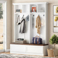 Farmhouse 4 In 1 Hall Tree With Bench 2 Drawers Coat Rack For Entryway