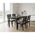 Farmhouse 5 Piece Wood Dining Set 47 L Table With Upholstered Chairs
