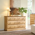 Farmhouse 6 Drawer Dresser For Bedroom Wood Rustic Chest Of Drawers