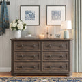 Farmhouse 6 Drawer Dresser With Charging Station