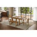 Farmhouse 6 Piece Dining Set With Solid Wood Legs And Ergonomic Upholstered Chairs And Bench