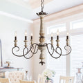 Lnc Rust Finish Metal Wood 6 Light Rustic French Country Chandelier