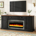 Farmhouse 67 Tv Stand With Electric Fireplace For Tvs Up To 70 Contemporary Sideboard With Adjustable Shelves