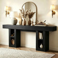 Farmhouse 79 L Console Table With Storage Shelves For Hallway Behind Couch Living Room