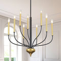 Farmhouse 9 Light Candle Style Large Chandelier For Dining Room Living Room