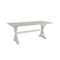Farmhouse Distressed White Trestle Dining Table