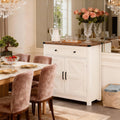 Farmhouse Barn Door Storage Cabinet Coffee Bar Buffet Sideboard With Drawer For Kitchen Living Room