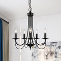 Lnc Black Metal Small 5 Light Chandelier