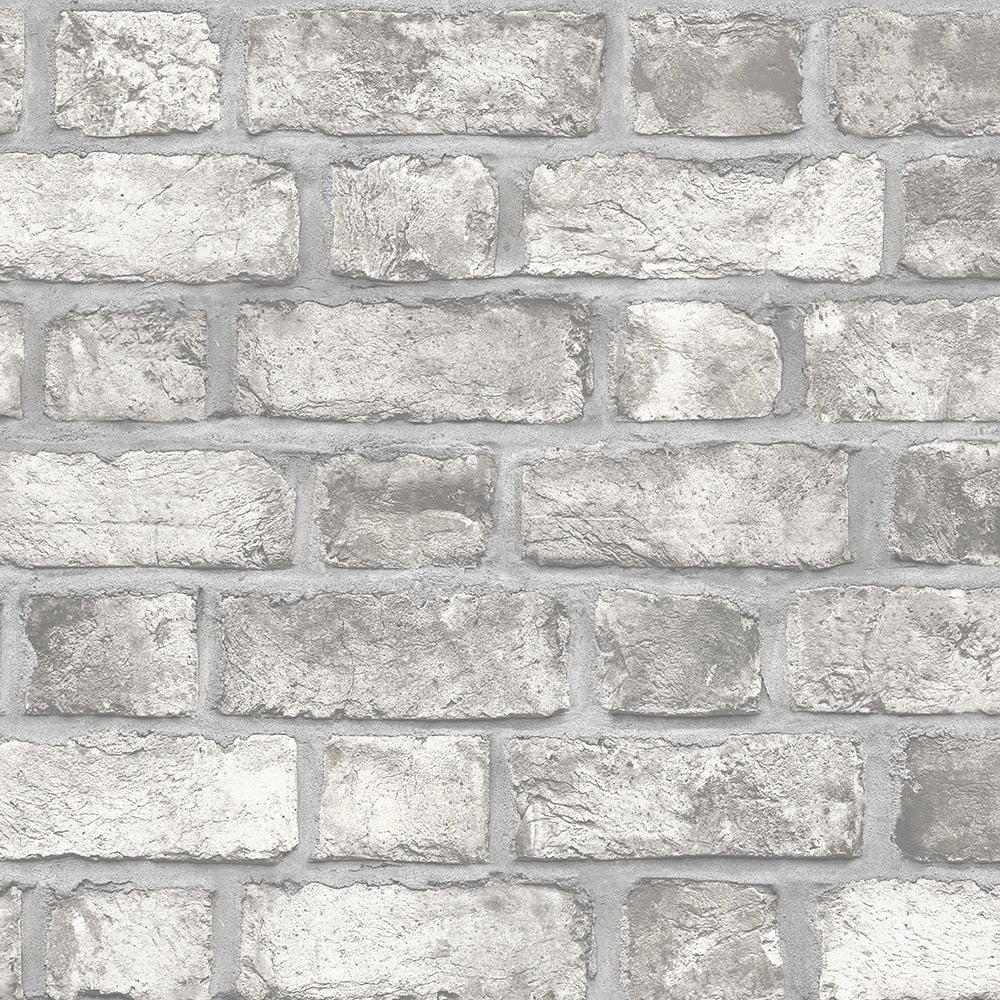 Farmhouse Brick Wallpaper Brick In Grey Dove Charcoal Black