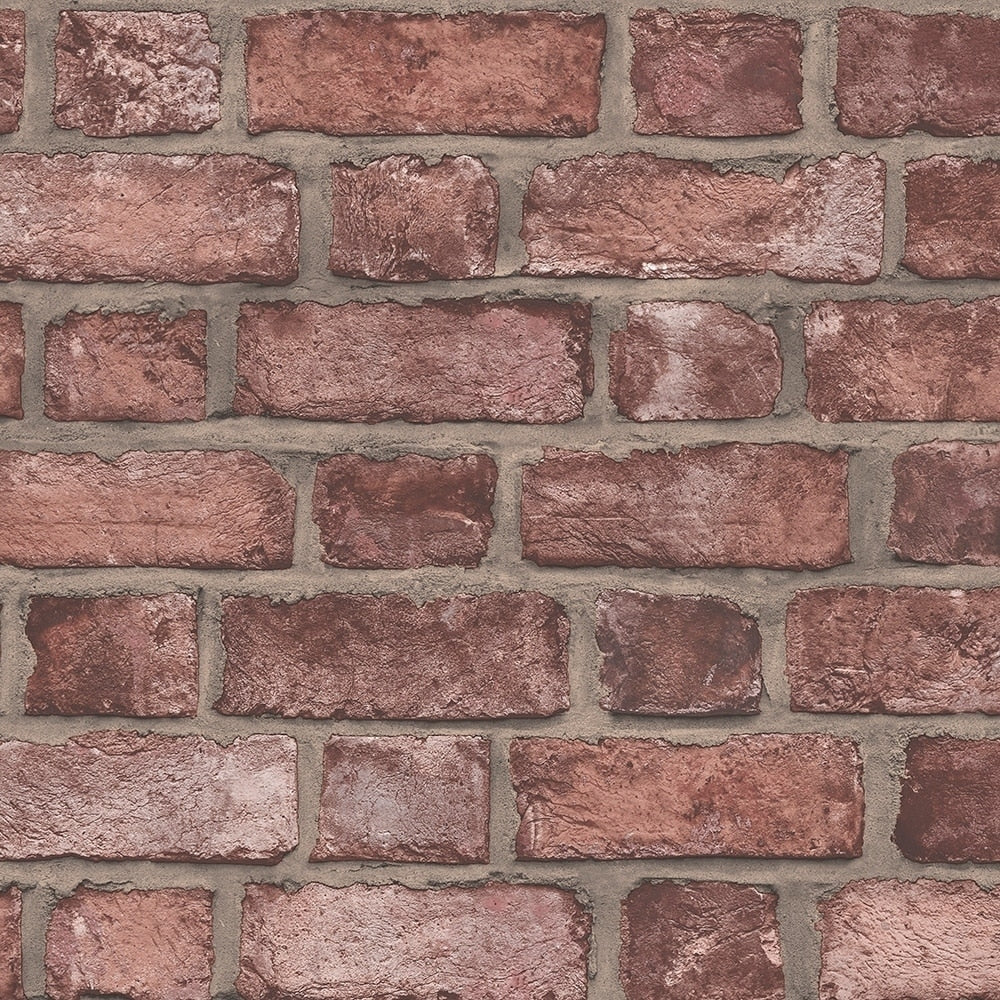 Farmhouse Brick Wallpaper Brick In Red Cajun Red Rust