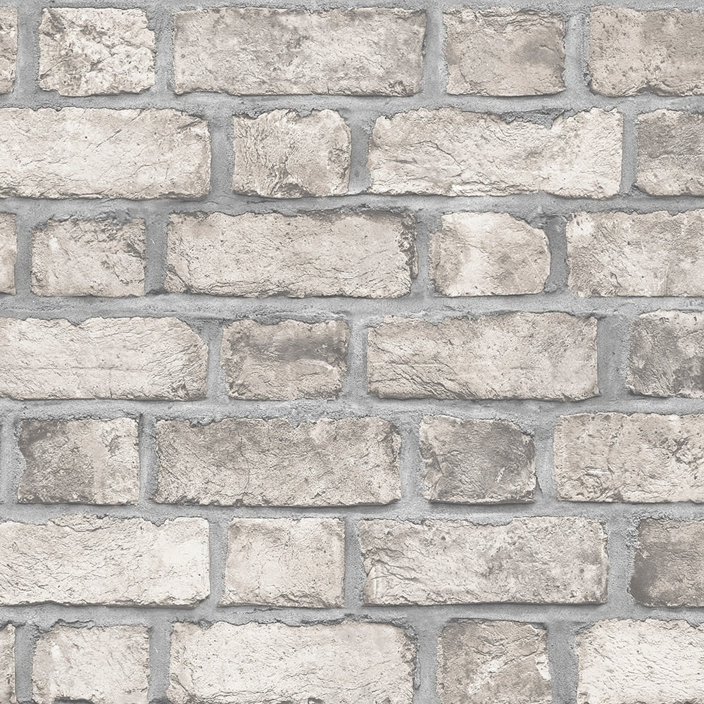 Farmhouse Brick Wallpaper Brick In Taupe Black Dove Clay