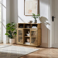 Farmhouse Buffet Cabinet With Sliding Doors And Adjustable Shelf Console Storage Cabinet For Kitchen Entryway Hallway