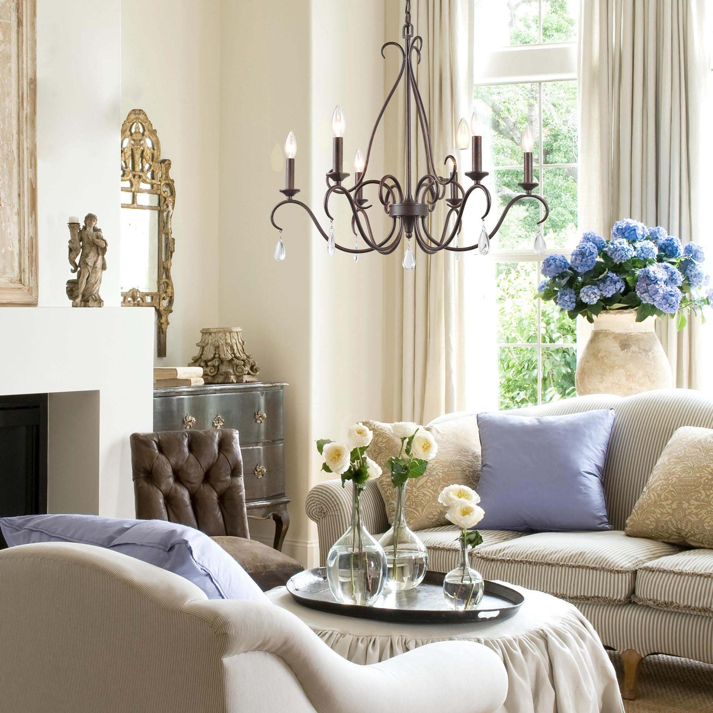 Modern Farmhouse 6 Lights Chandelier Lighting Cottage Island Pendant D 28 X H 25.5
