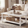 Farmhouse Coffee Table With Storage Shelf French Country Living Room Table