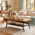 Farmhouse Coffee Table 2 Tier Rectangular Wood Coffee Table