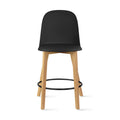 2Xhome 25 Plastic Armless Bar Stool Chair Dowel Natural Wood Eiffel Legs For Kitchen Counter Height Dining Chairs