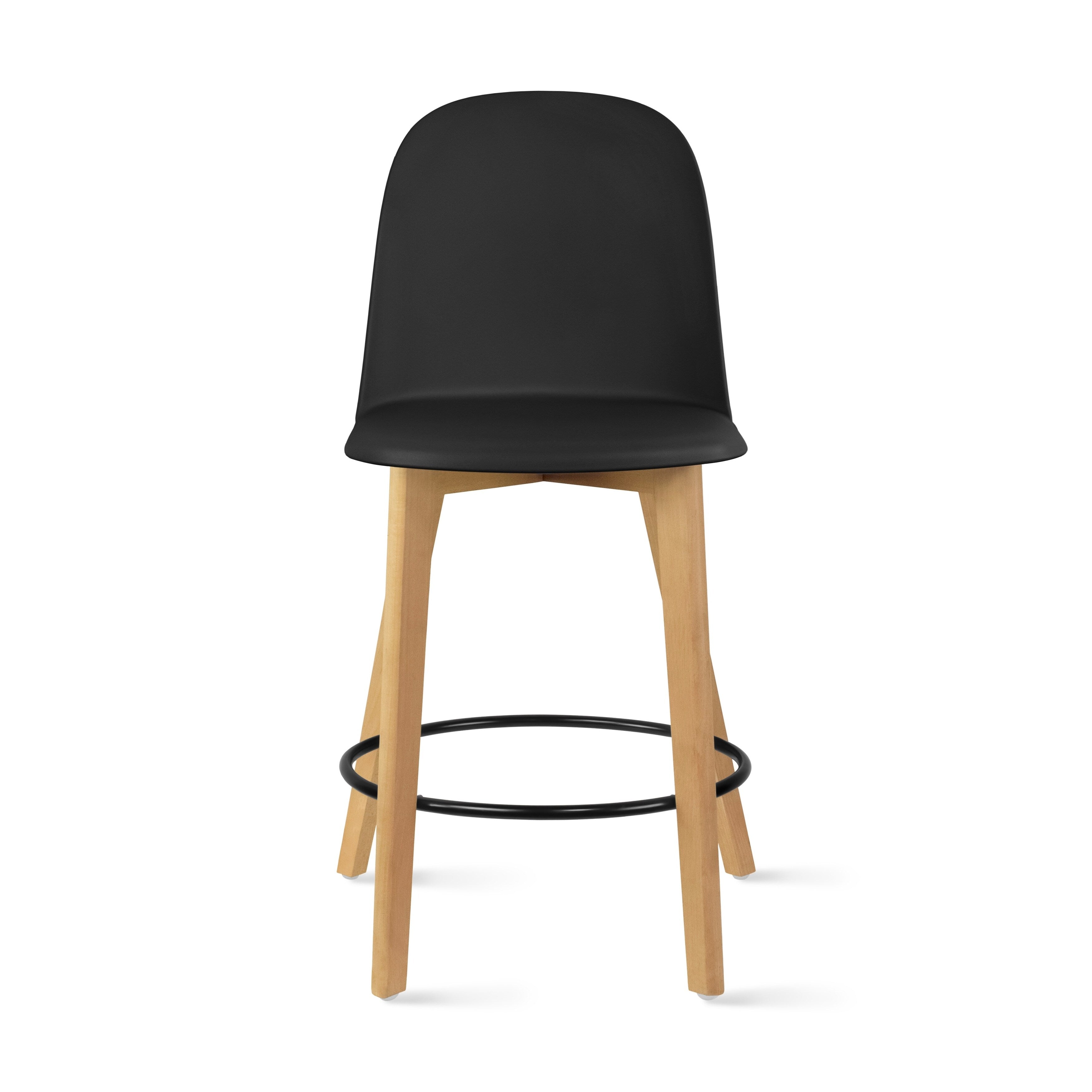 2Xhome 25 Plastic Armless Bar Stool Chair Dowel Natural Wood Eiffel Legs For Kitchen Counter Height Dining Chairs