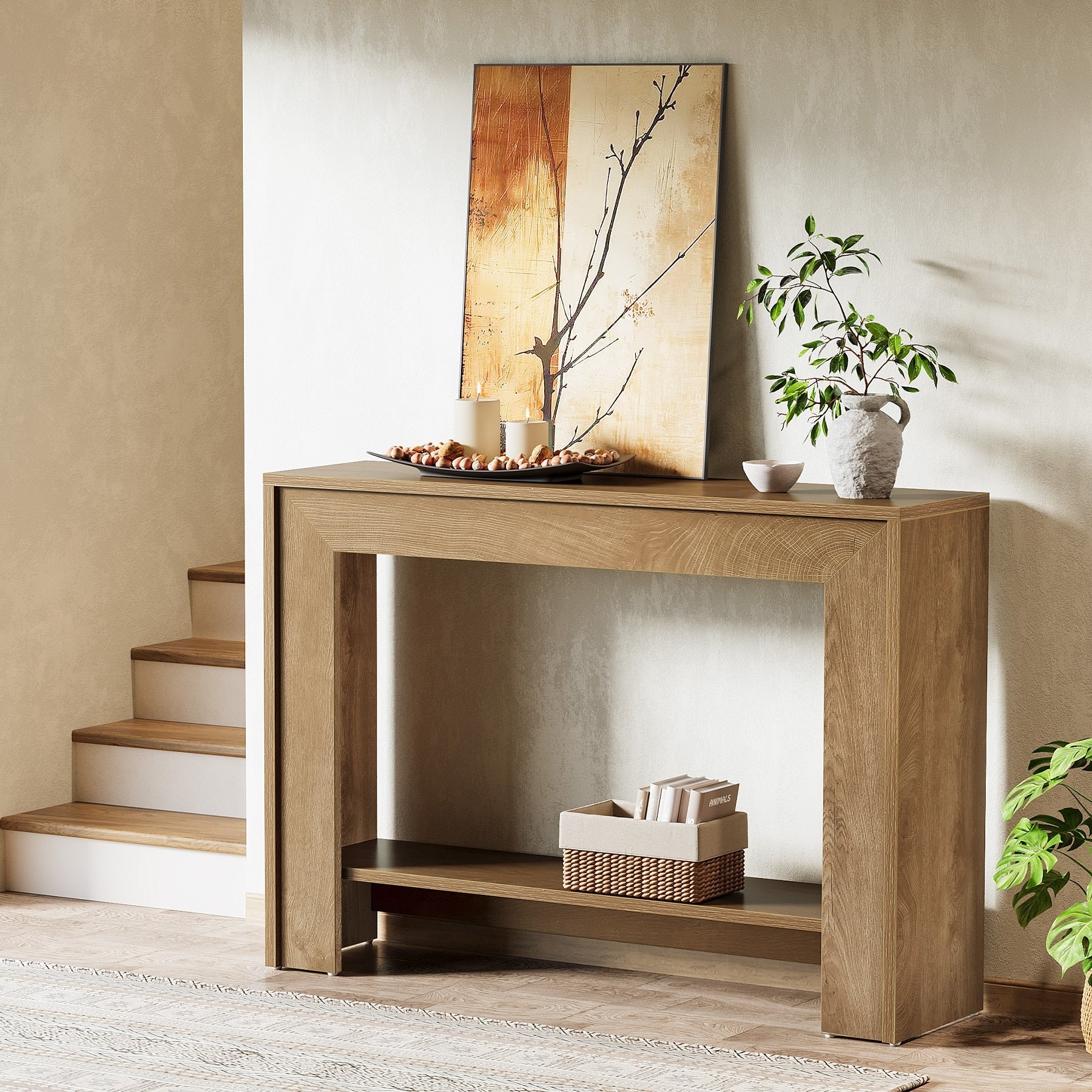 Farmhouse Console Table 41.3 Narrow Entryway Table
