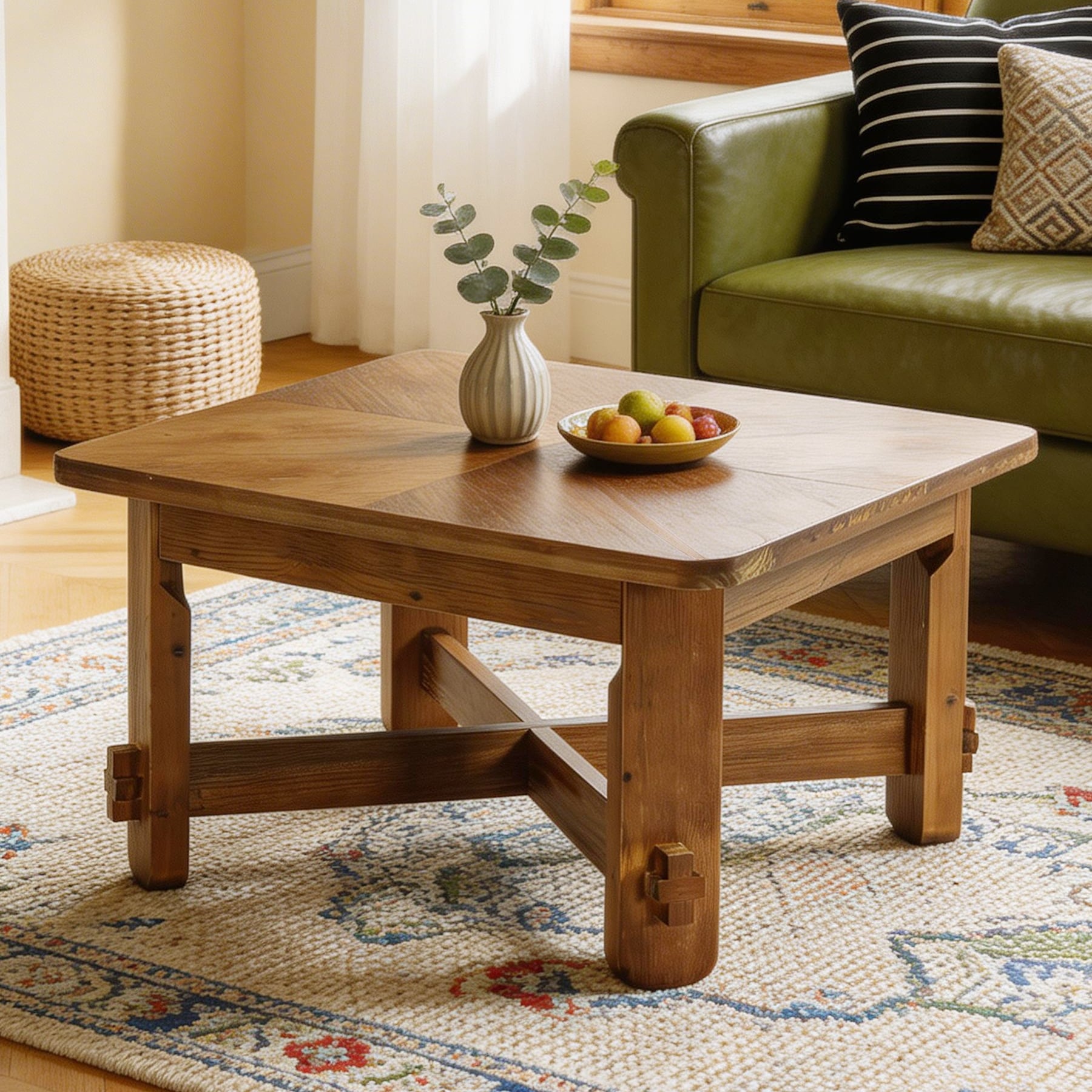 Farmhouse Console Table 70.9 Wooden Entry Table With 2 Tier Storage 31.5 D X 31.5 W X 19.69 H