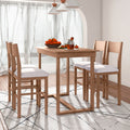 Farmhouse Counter Height 5 Piece Dining Table Set With 1 Rectangular Dining Table And 4 Dining Chairs For Small Places Brown