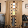 Burlap W Stencil Stars Panel Set 84 X 40